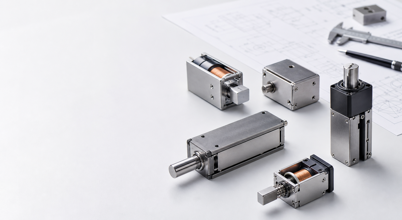 Precision electromagnetic actuator components on an engineering workbench